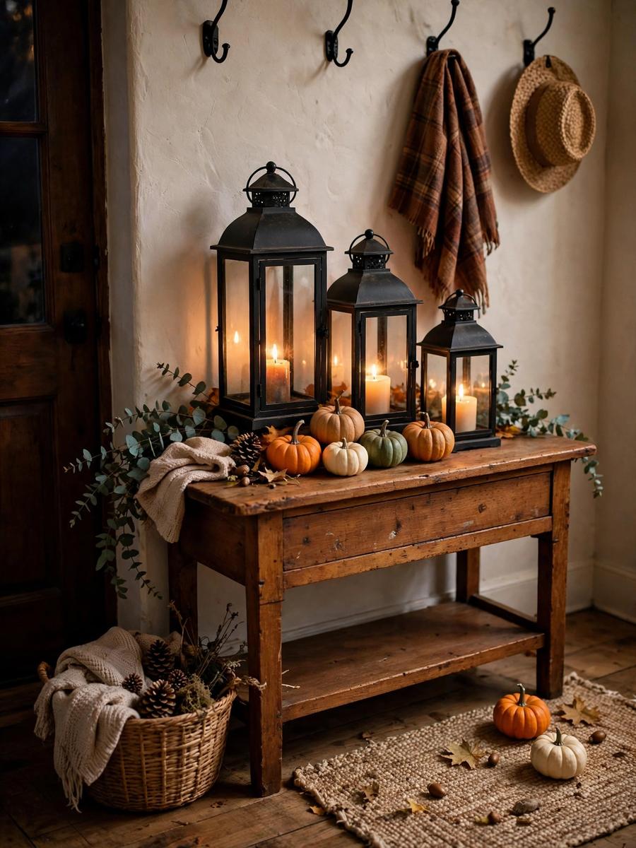 Spooky lantern entryway – Halloween decor idea
